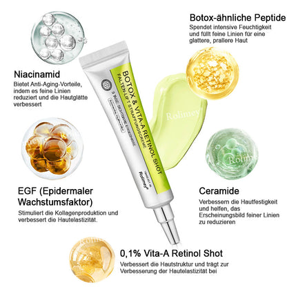 Rolimey® Botox & Vita-A Retinol Shot Falten-Lift Straffungscreme🇩🇪Jetzt jugendliche Haut zurückgewinnen