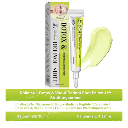 Rolimey® Botox & Vita-A Retinol Shot Falten-Lift Straffungscreme🇩🇪Jetzt jugendliche Haut zurückgewinnen