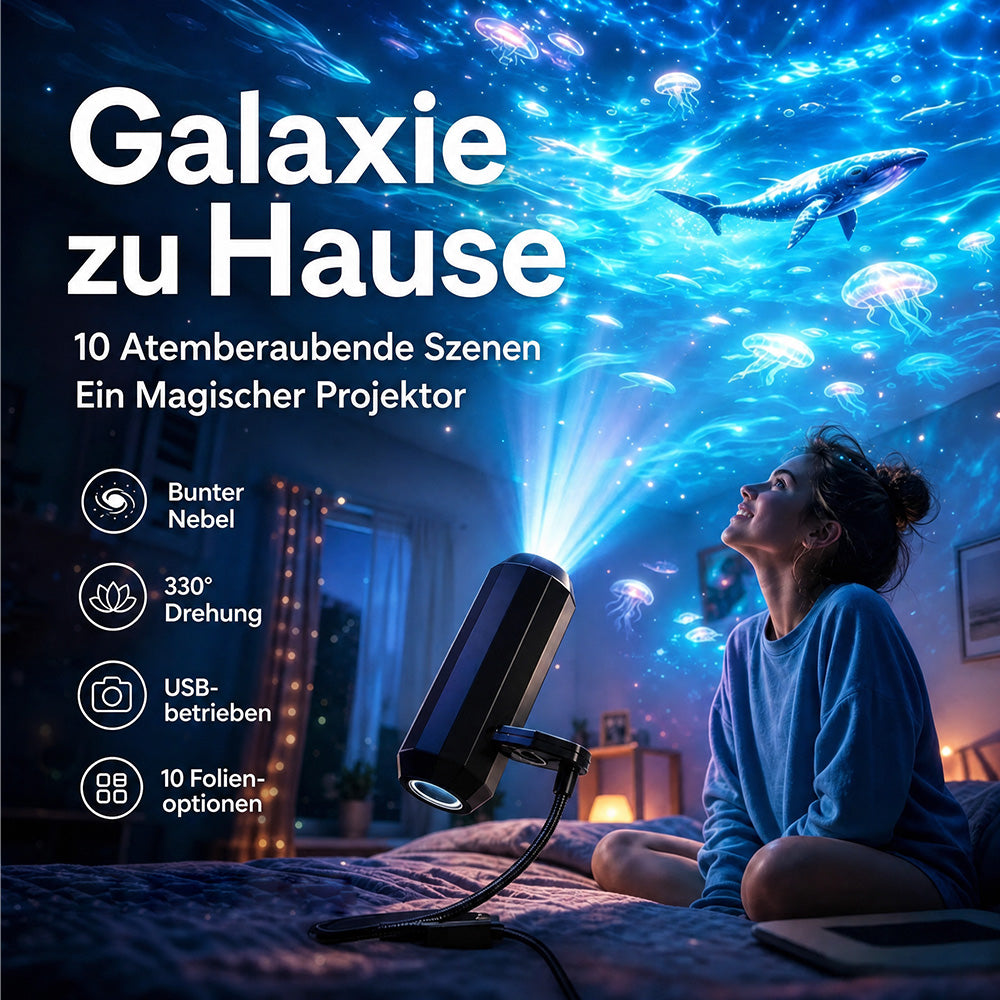 💡 BVJ® Plug-and-Play HD-Galaxie- & Ozean-Projektor-Nachtlicht 🥳 Über 50.000 zufriedene Nutzer