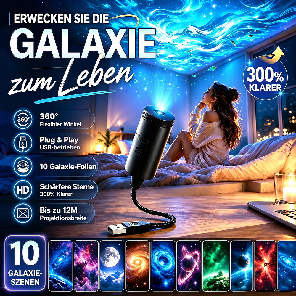 💡 BVJ® Plug-and-Play HD-Galaxie- & Ozean-Projektor-Nachtlicht 🥳 Über 50.000 zufriedene Nutzer