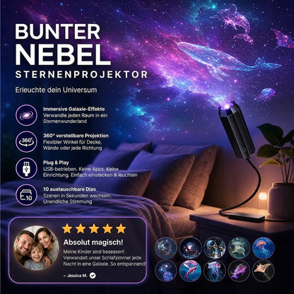 💡 BVJ® Plug-and-Play HD-Galaxie- & Ozean-Projektor-Nachtlicht 🥳 Über 50.000 zufriedene Nutzer